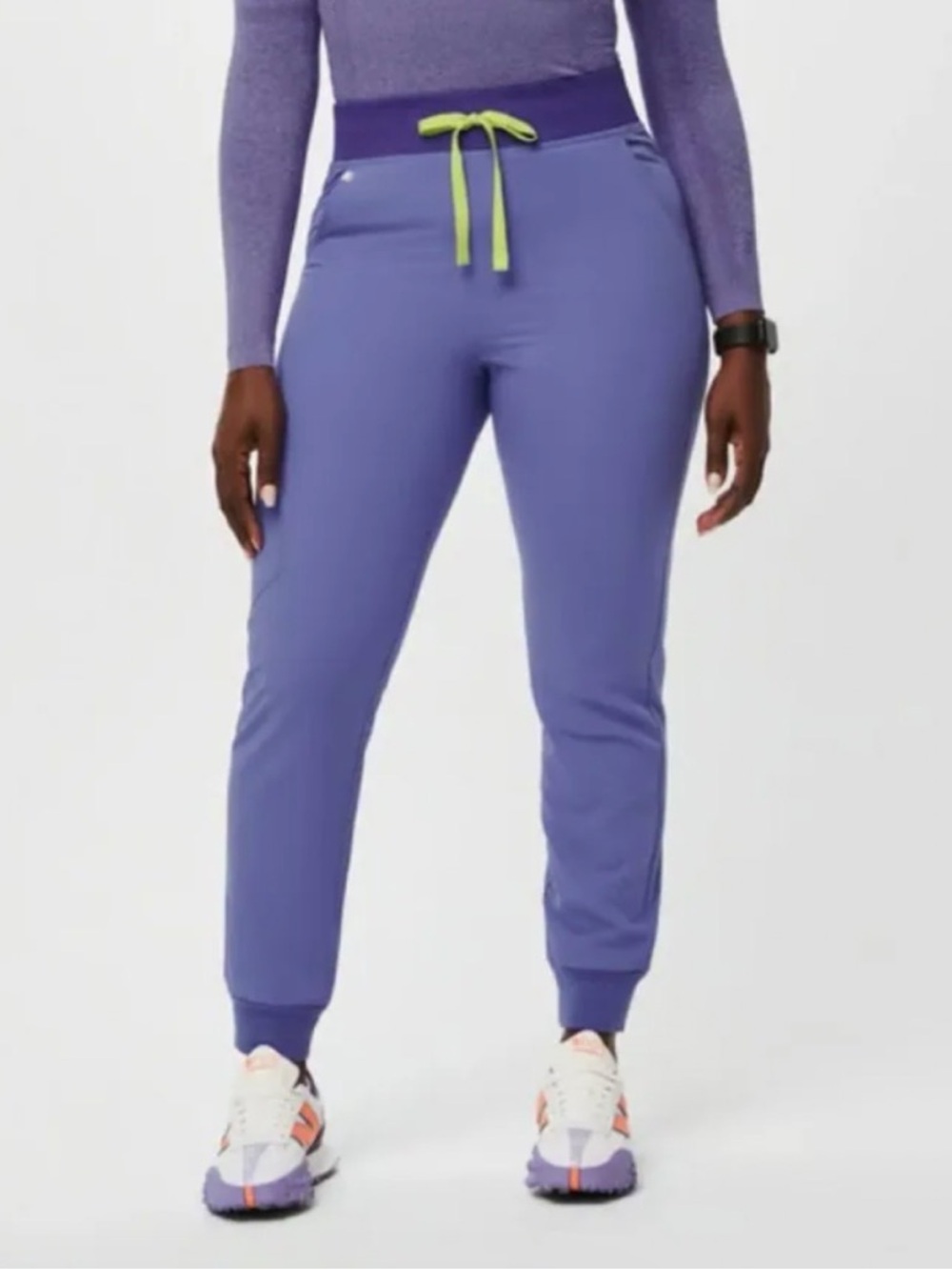 Figs Blueberry Joggers with Lime Drawstring